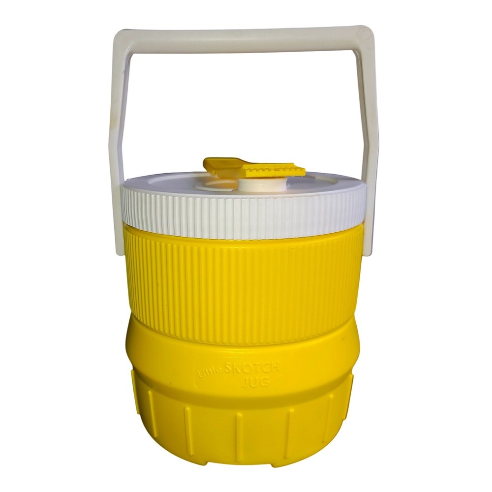 Vintage Little Skotch Jug Yellow Plastic Insulated Cooler 1/2G Hamilton Skotch